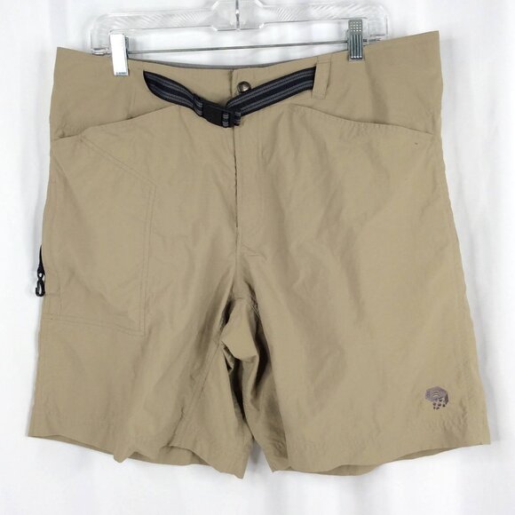 Mountain Hardwear Canyon Shorts Driftwood UPF 50 Hiking Belted Nylon Size Large - Picture 2 of 7